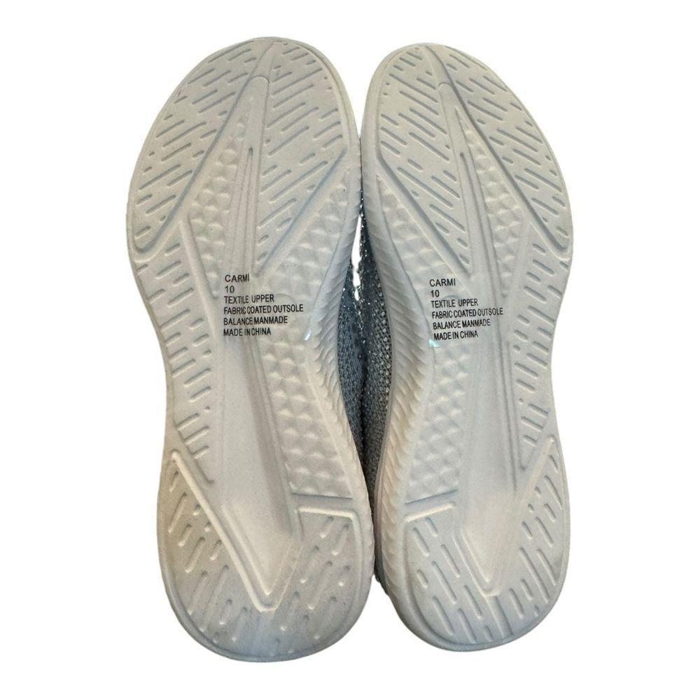 New Lauren Lorraine Carmi Glittering Silver Rhinestone Slip-On Sneakers 10 - Picture 6 of 6